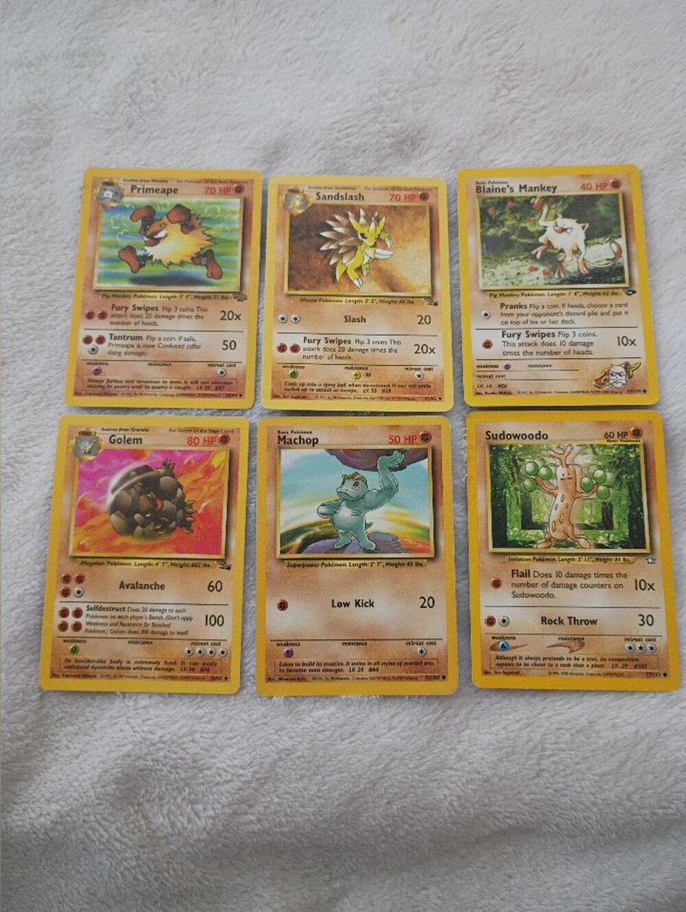 Lot Of 6 Vintage Fighting Pokemon Cards
